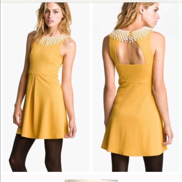 Free People Buttercream Waffle Lace Collar Dress - Picture 4 of 6